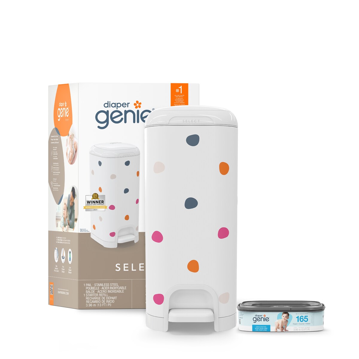 Diaper Genie Select Pail with Starter Refill