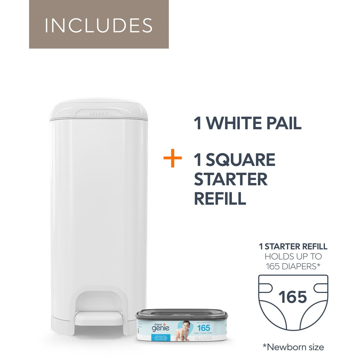 Diaper Genie Select Pail with Starter Refill