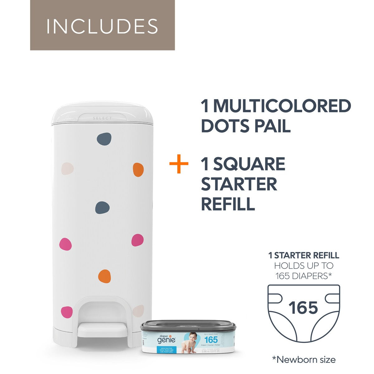 Diaper Genie Select Pail with Starter Refill