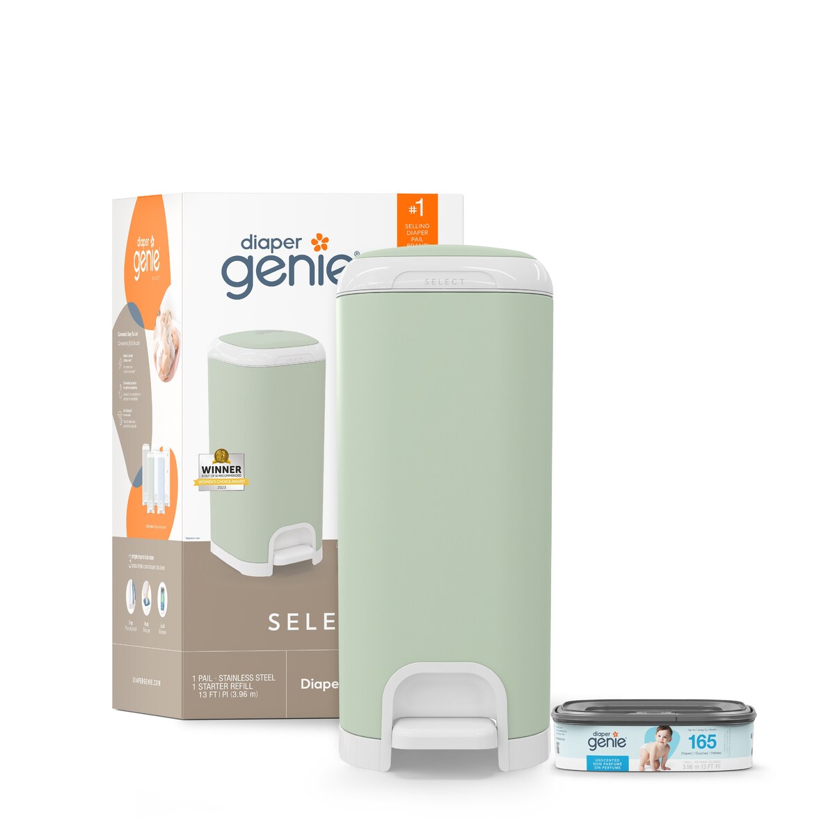 Diaper Genie Select Pail with Starter Refill