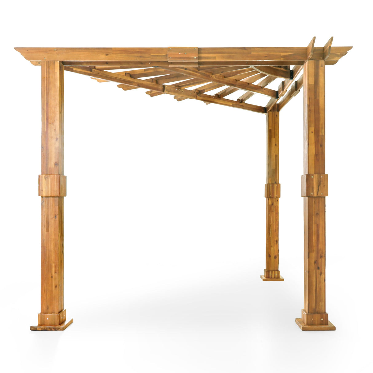 Dilan Outdoor Acacia Wood Triangle Pergola by Christopher Knight Home
