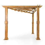 Dilan Outdoor Acacia Wood Triangle Pergola by Christopher Knight Home