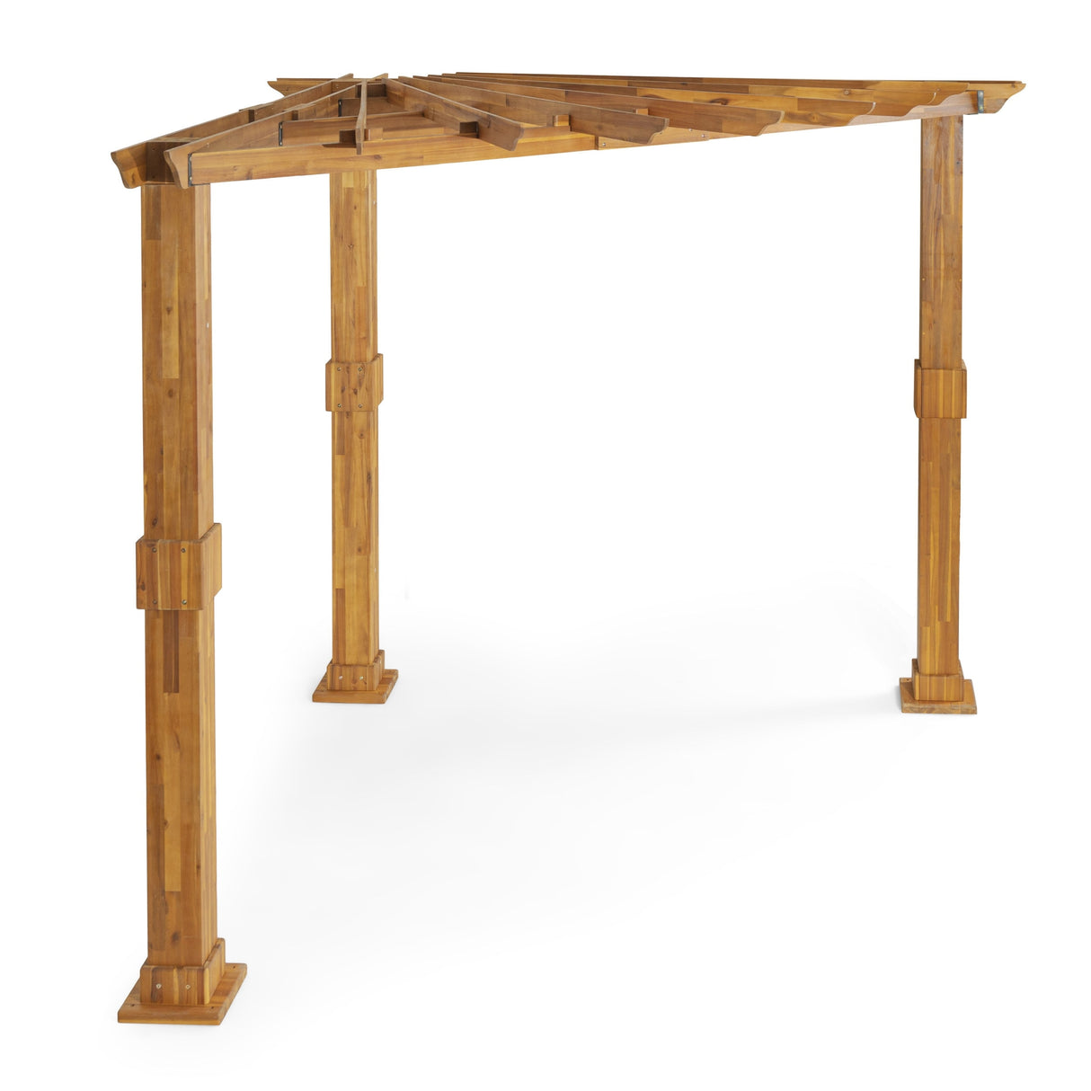 Dilan Outdoor Acacia Wood Triangle Pergola by Christopher Knight Home