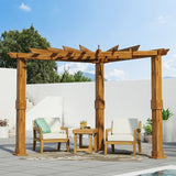 Dilan Outdoor Acacia Wood Triangle Pergola by Christopher Knight Home