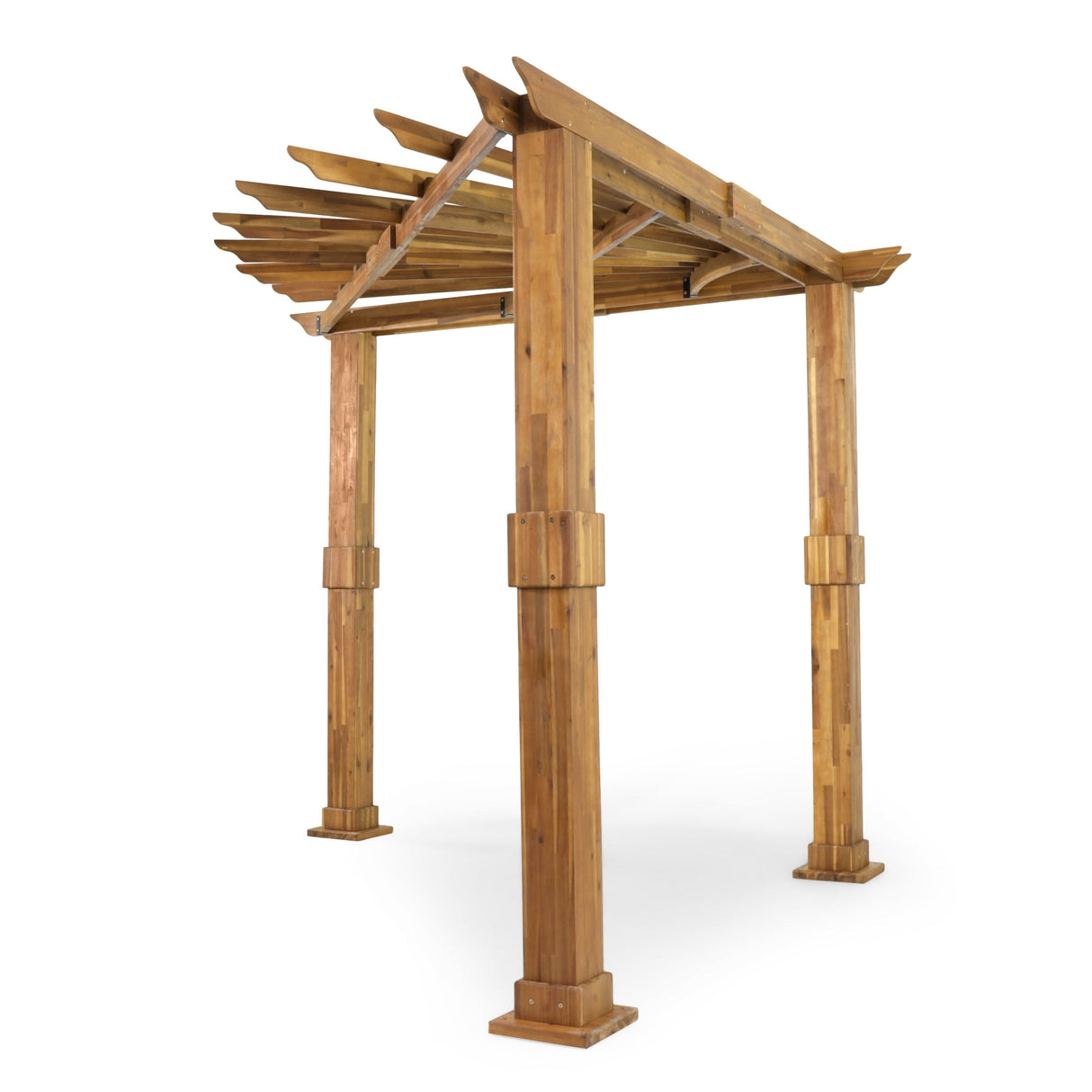 Dilan Outdoor Acacia Wood Triangle Pergola by Christopher Knight Home