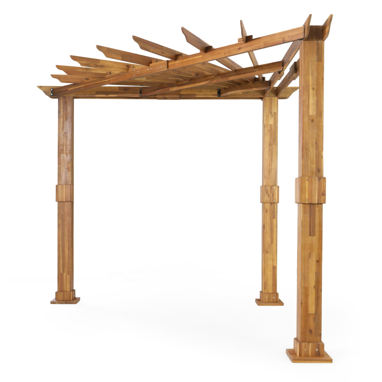 Dilan Outdoor Acacia Wood Triangle Pergola by Christopher Knight Home