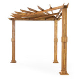 Dilan Outdoor Acacia Wood Triangle Pergola by Christopher Knight Home