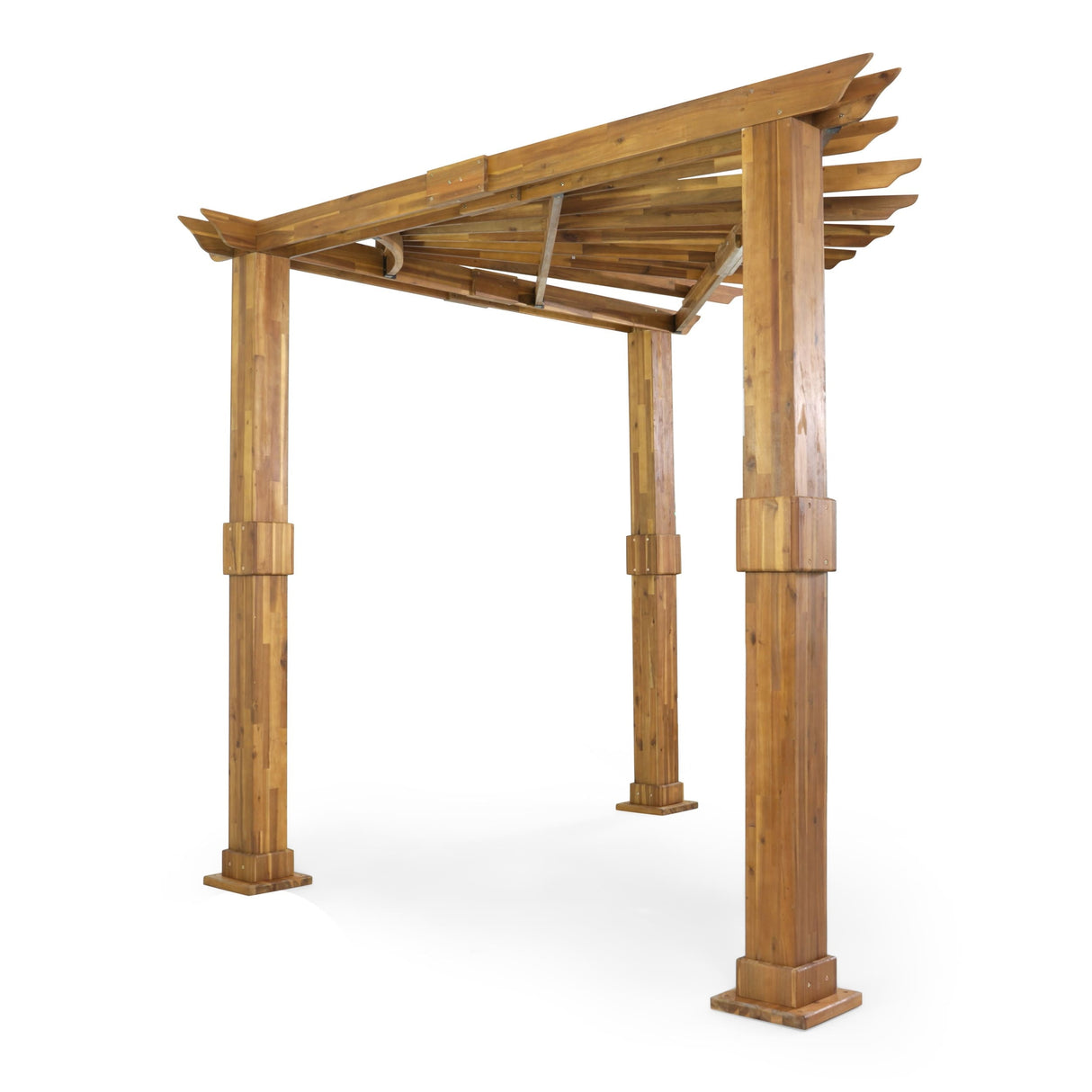 Dilan Outdoor Acacia Wood Triangle Pergola by Christopher Knight Home