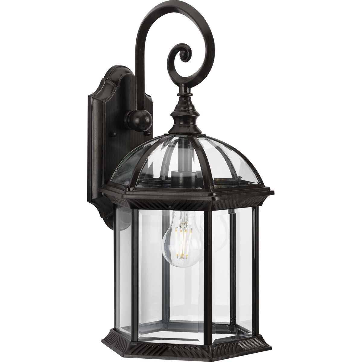 Dillard Collection One-Light Antique Bronze Outdoor Wall Lantern - 9.75 in x 9.5 in x 18.12 in