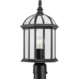 Dillard Collection One-Light Textured Black Outdoor Post Light - 9.75 in x 9.75 in x 18.12 in