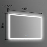 Dimmable LED Bathroom Vanity Mirror with Anti-Fog, Backlit + Front Lit