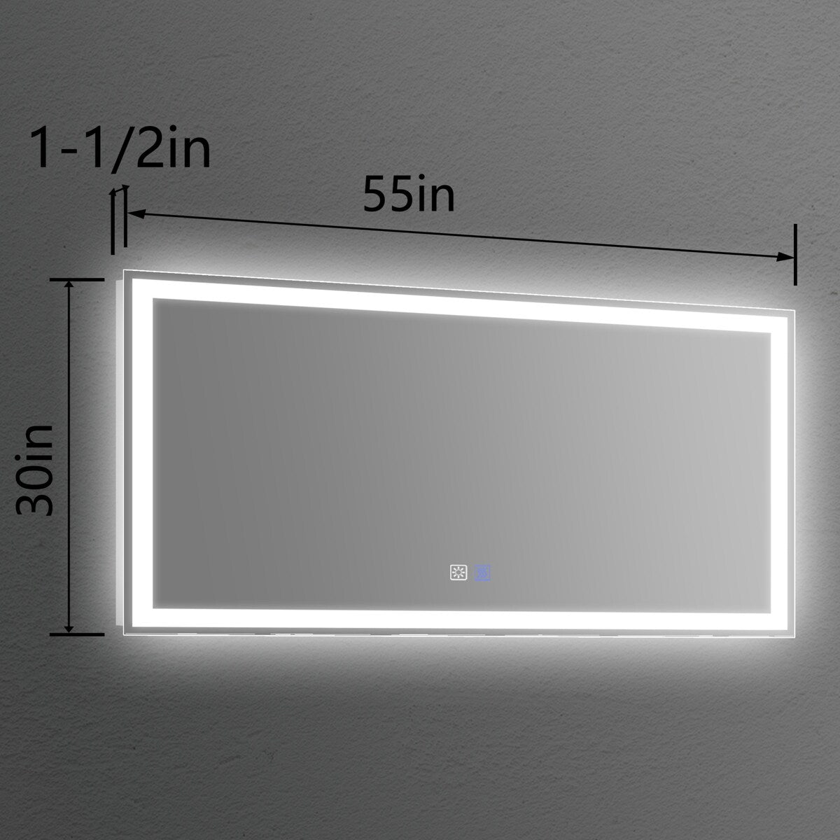 Dimmable LED Bathroom Vanity Mirror with Anti-Fog, Backlit + Front Lit