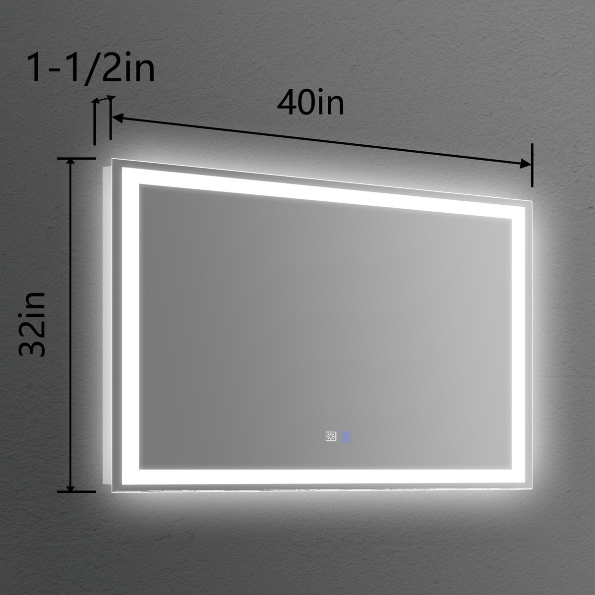 Dimmable LED Bathroom Vanity Mirror with Anti-Fog, Backlit + Front Lit