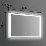 Dimmable LED Bathroom Vanity Mirror with Anti-Fog, Backlit + Front Lit