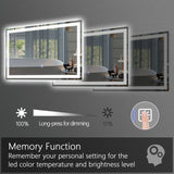 Dimmable LED Bathroom Vanity Mirror with Anti-Fog, Backlit + Front Lit