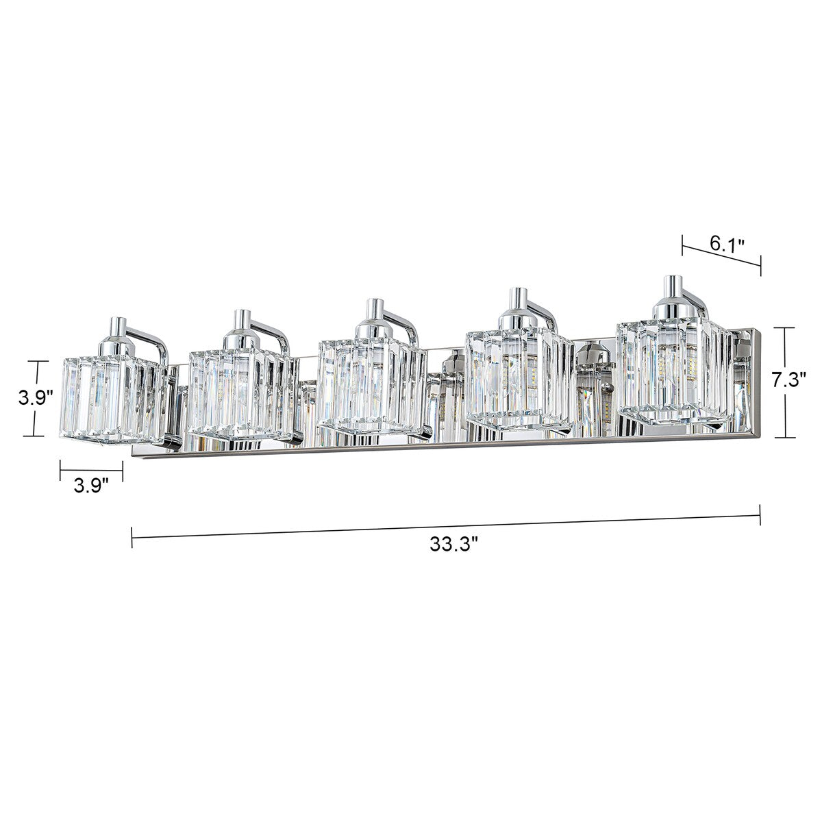 Dimmable Square Bathroom Crystal Vanity Light Wall Sconces