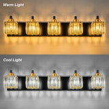 Dimmable Square Bathroom Crystal Vanity Light Wall Sconces