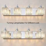 Dimmable Square Bathroom Crystal Vanity Light Wall Sconces