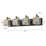 Dimmable Square Bathroom Crystal Vanity Light Wall Sconces
