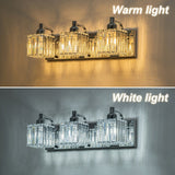 Dimmable Square Bathroom Crystal Vanity Light Wall Sconces