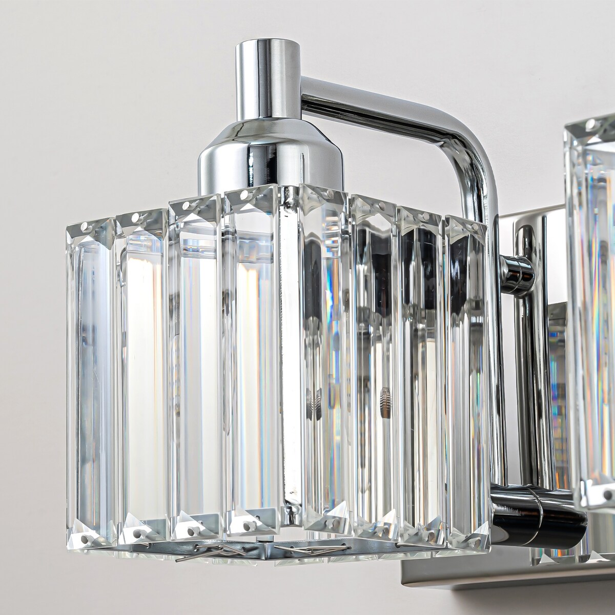 Dimmable Square Bathroom Crystal Vanity Light Wall Sconces