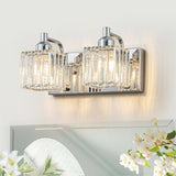 Dimmable Square Bathroom Crystal Vanity Light Wall Sconces