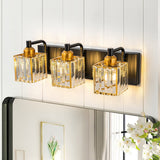 Dimmable Square Bathroom Crystal Vanity Light Wall Sconces
