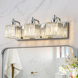 Dimmable Square Bathroom Crystal Vanity Light Wall Sconces