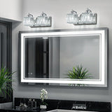 Dimmable Square Bathroom Crystal Vanity Light Wall Sconces