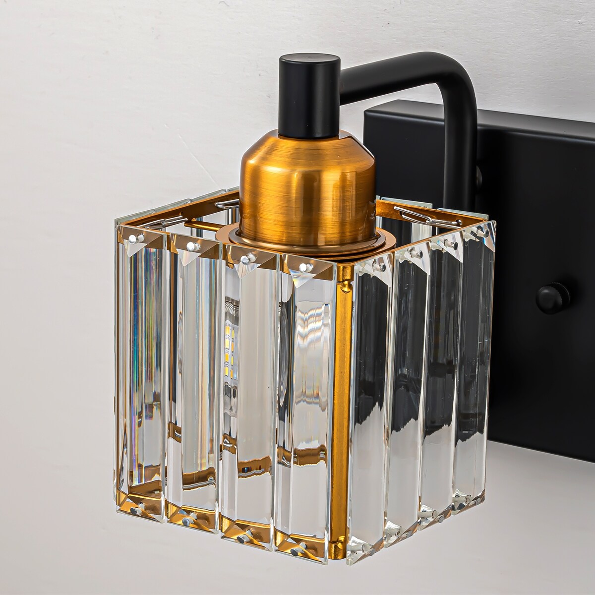 Dimmable Square Bathroom Crystal Vanity Light Wall Sconces