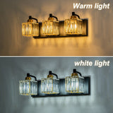Dimmable Square Bathroom Crystal Vanity Light Wall Sconces