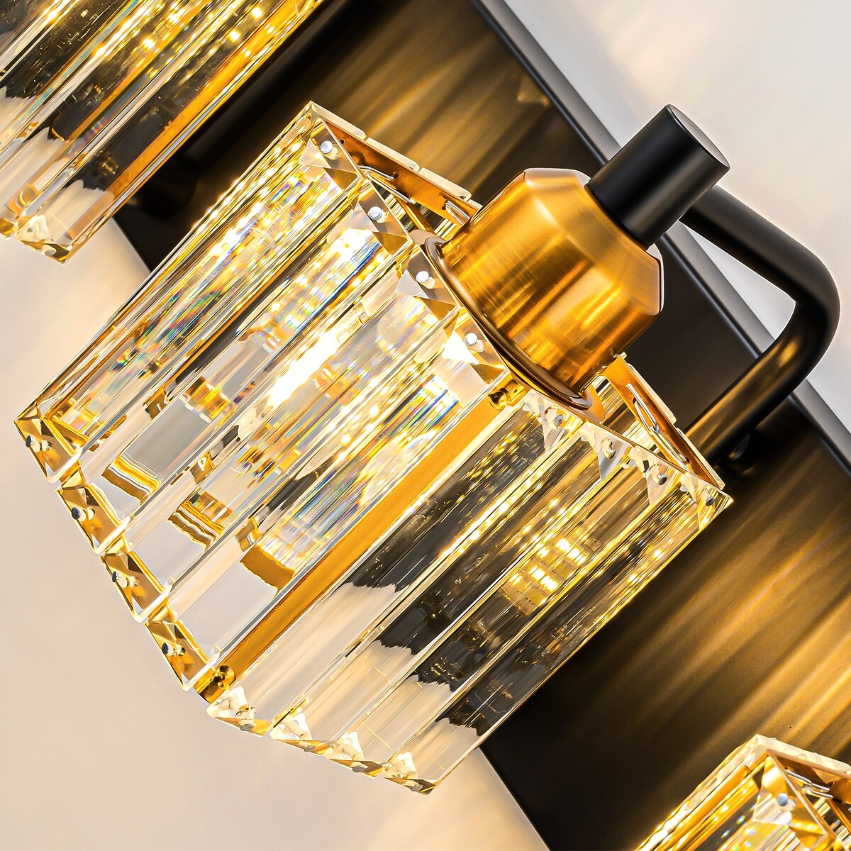 Dimmable Square Bathroom Crystal Vanity Light Wall Sconces