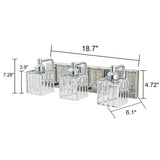 Dimmable Square Bathroom Crystal Vanity Light Wall Sconces