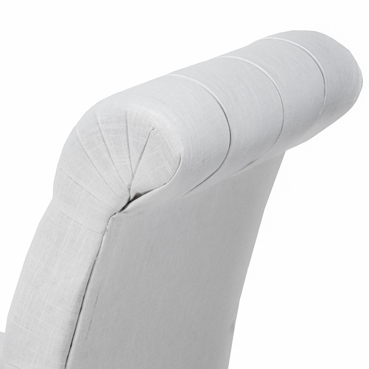 Dinah Roll Top White Fabric Dining Chair (Set of 2) by Christopher Knight Home - N/A