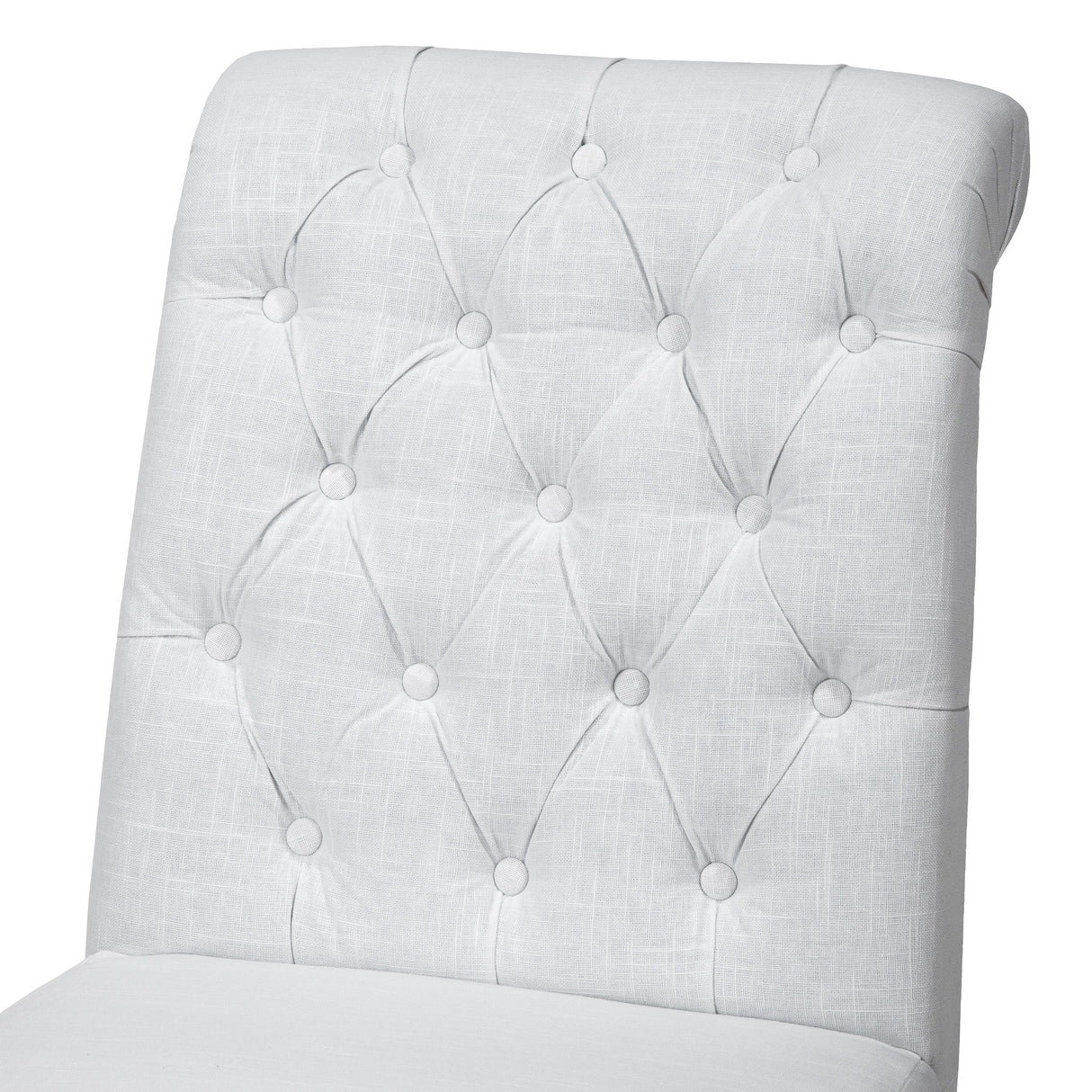 Dinah Roll Top White Fabric Dining Chair (Set of 2) by Christopher Knight Home - N/A