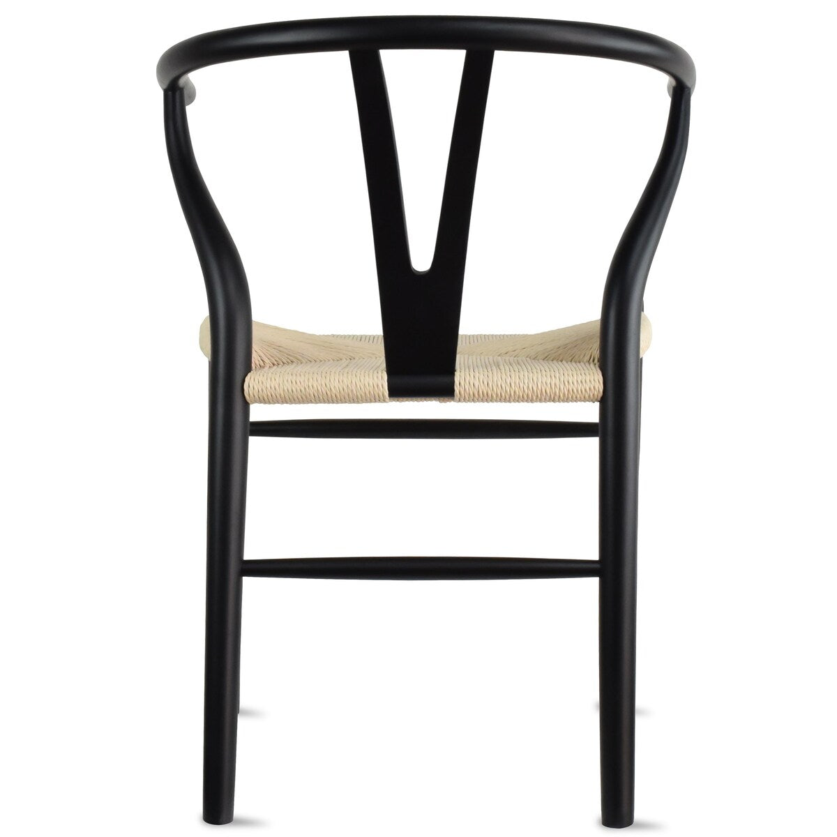 Y Back Wooden Dining Chair with Woven Seat, Farmhouse Style Elbow Chair for Home Kitchen & Office Use, Natural