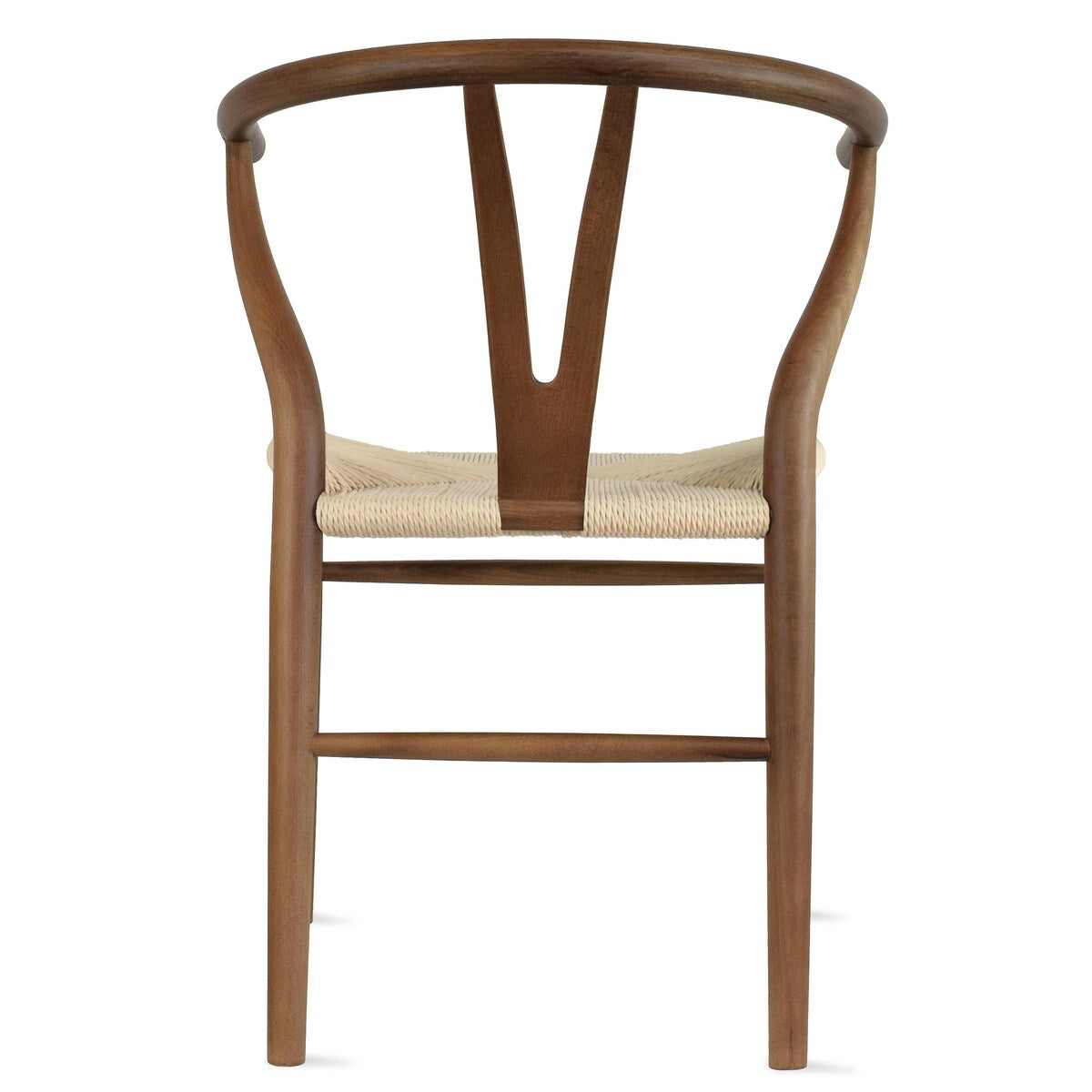 Y Back Wooden Dining Chair with Woven Seat, Farmhouse Style Elbow Chair for Home Kitchen & Office Use, Natural