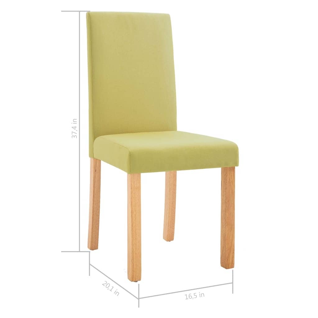 Dining Chairs 2 pcs Green Fabric