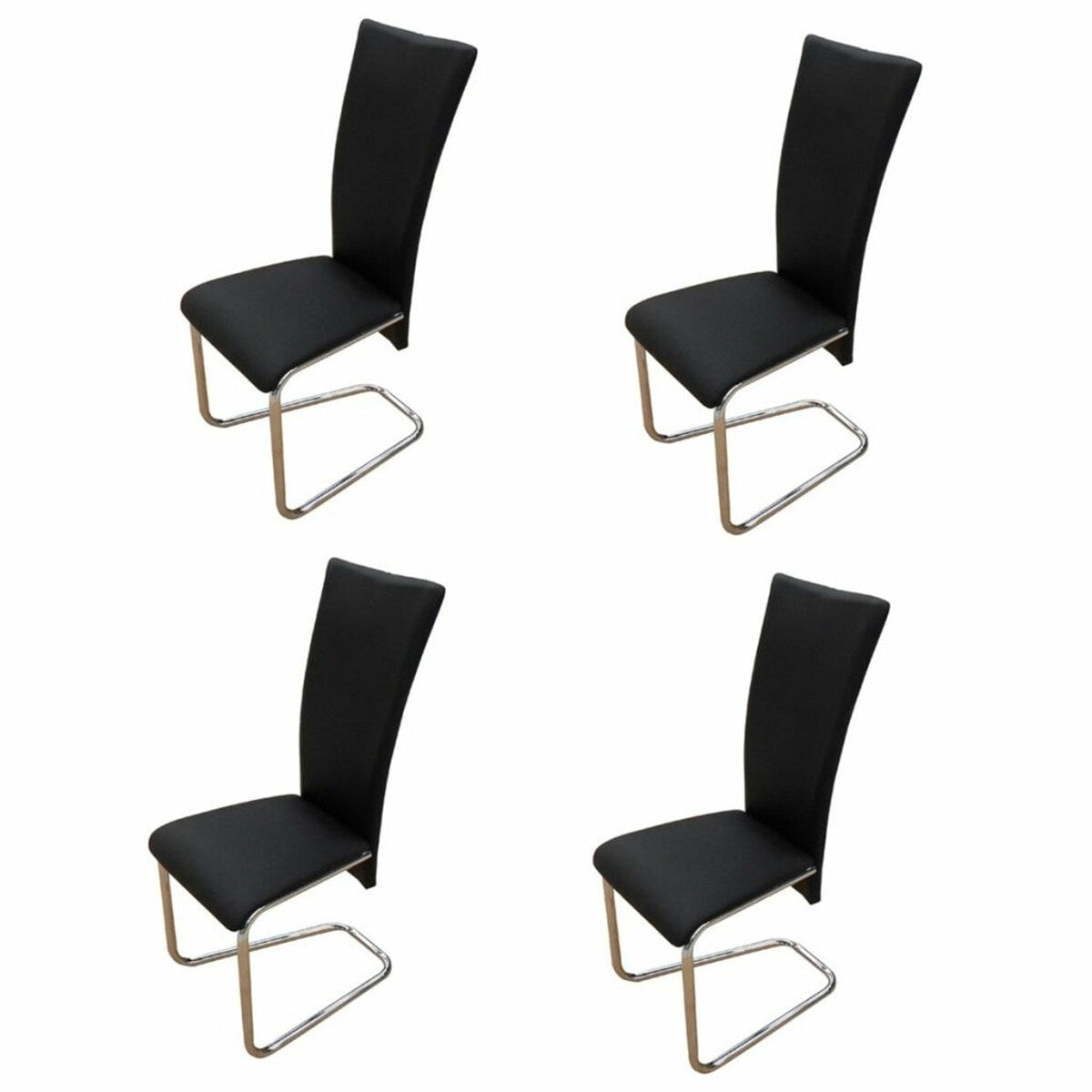 Dining Chairs 4 pcs Black Faux Leather