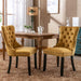 Dining Chairs Set of 2, Upholstered Accent Chair Button Tufted Armless Chair with Back Ring Pull and Nailhead Trim