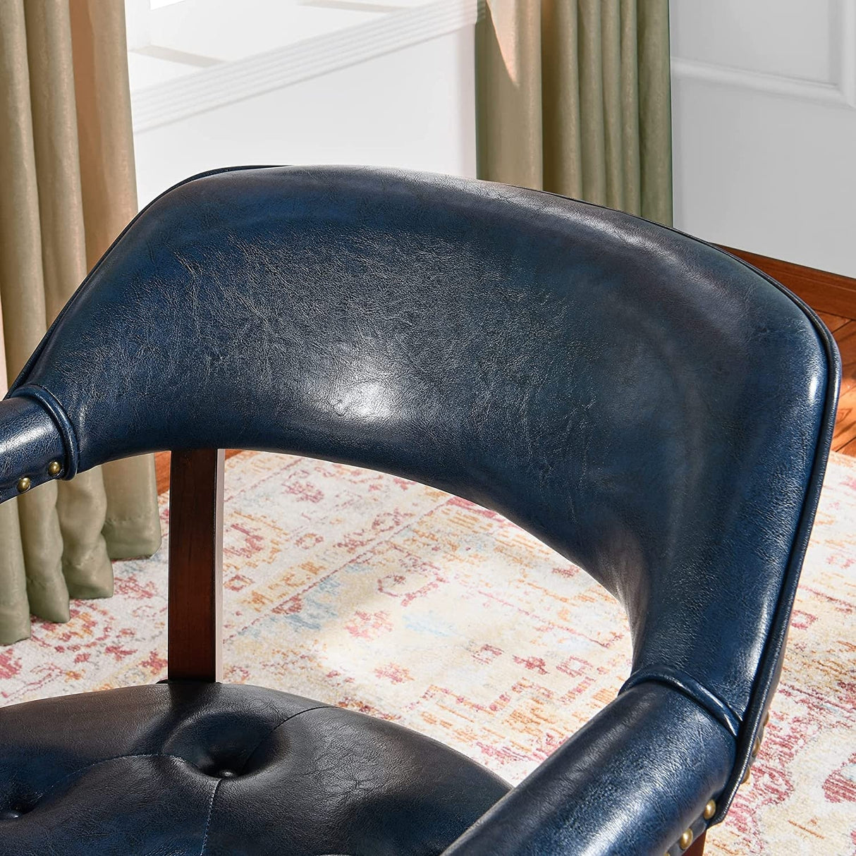 Dining Chairs with Casters Solid Wood Frame Poker Table Chairs