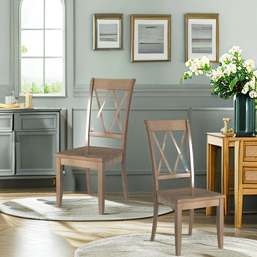 Dining Room Chairs Set of 2 Teal Wooden Farmhouse Kitchen Chairs Armless Dining Chairs