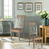 Dining Room Chairs Set of 2 Teal Wooden Farmhouse Kitchen Chairs Armless Dining Chairs