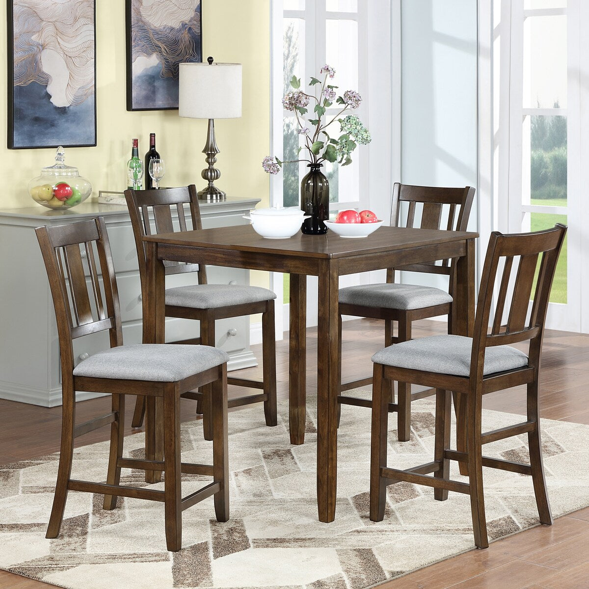 Dining Room Furniture Counter Height Chairs Set of 4, Kitchen Chair with Padded Seat, Upholstered Side Chair for Dining Room