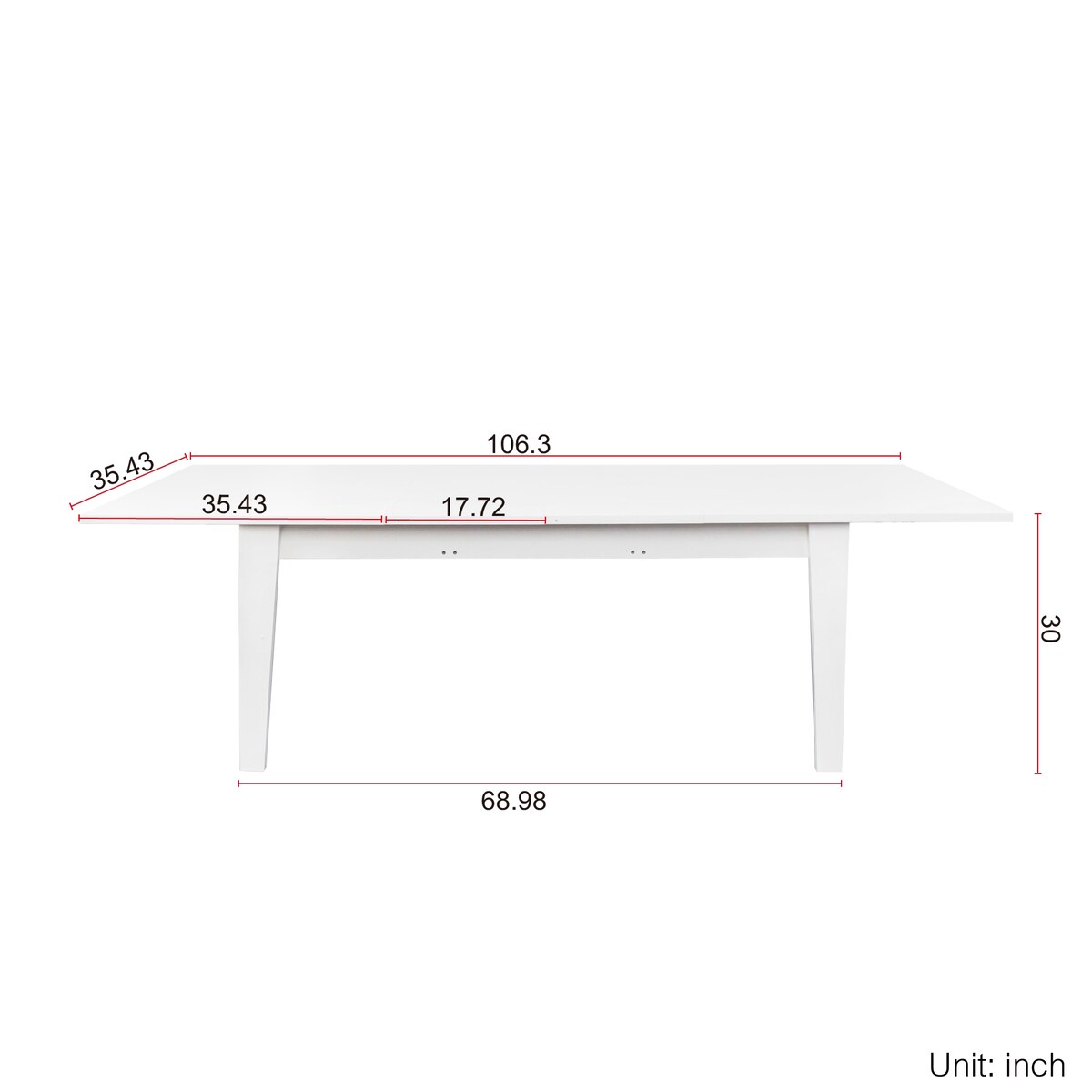 Dining Table 106.3" Large Extendable Kitchen Table for Living Room Dining room