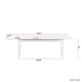 Dining Table 106.3" Large Extendable Kitchen Table for Living Room Dining room