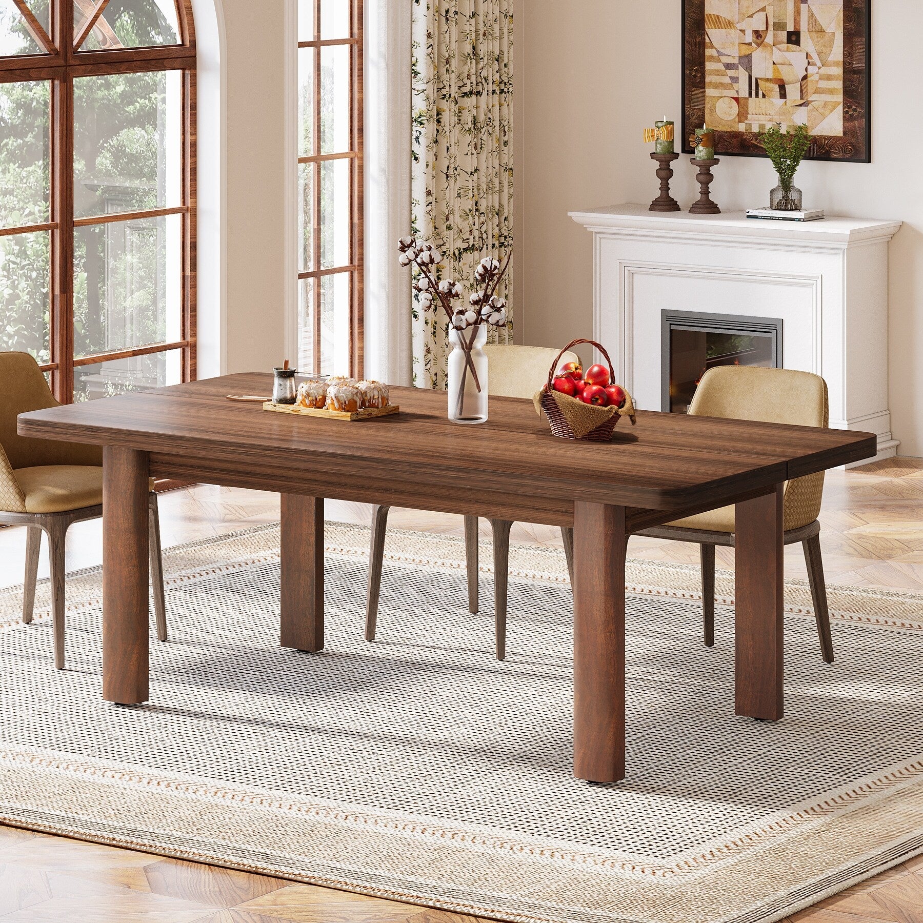 日本人気超絶の People, 4-6 for Table Dining 63-Inch Table Kitchen Farmhouse ライト・ランタン