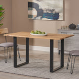 Dining Table for Dining Room, Home Office, Living Room Furniture, Easy Assembly,Black + Natural