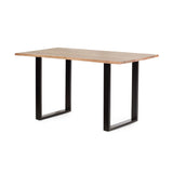 Dining Table for Dining Room, Home Office, Living Room Furniture, Easy Assembly,Black + Natural
