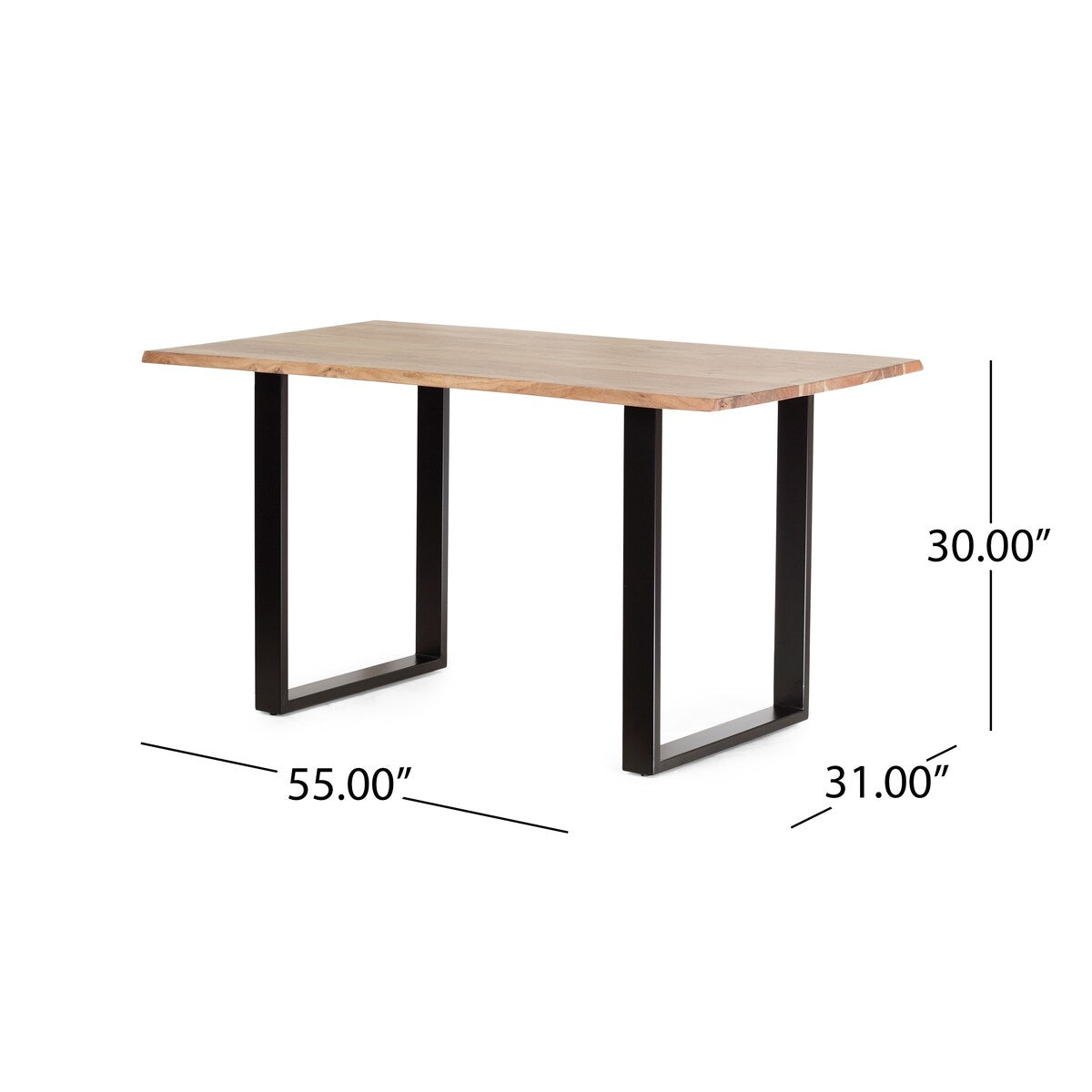 Dining Table for Dining Room, Home Office, Living Room Furniture, Easy Assembly,Black + Natural